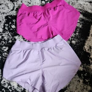 CRZ Yoga Bright Pink and Light Lavender Athletic Shorts